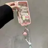 Collar con cordón de bola colorida con parche de cachorro se transforma instantáneamente en una funda compatible con iPhone 17 Pro Max de cielo estrellado de dopamina para iPhone 16