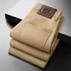 Roupas Masculinas Populares / Novo Outono e Inverno Luxo Negócios Estilo Europeu Slim Fit Stretch Calça Jeans Reta Tendência Marca Calças Grossas