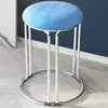 Taburete Redondo para Uso Doméstico, Taburete Alto Minimalista Moderno, Silla de Comedor Apilable, Sensación de Lujo Ligero de Alta Gama, Mesa de Comedor de Acero Inoxidable, Piel de Garra de Gato