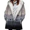 [Processamento Personalizado] Trench Coat Midi Transfronteiriço para Mulheres, Casaco com Capuz Estampado de Pena de Pelúcia do Aliexpress
