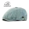 Novedad Primavera y Verano Sombreros de Mezclilla Lavada para Hombres y Mujeres, Sombreros Octogonales, Gorras Británicas Retro con Visera, Gorras Newsboy Versátiles Casuales
