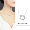 Colar Borboleta Lua em Prata de Lei S925 Esmalte Frio para Mulheres, Corrente de Clavícula de Design de Nicho de Luxo Leve da Moda Joia