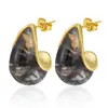 Brincos Coloridos em Forma de Gota da Moda Europeia e Americana Transfronteiriços Aço Inoxidável Cor Duradoura Brincos de Resina Versáteis Acessórios de Orelha para Primavera e Verão