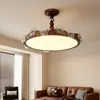 Luminária de Teto para Quarto Estilo Meio do Século Francês Nova Lâmpada Retrô Americana de Alto Padrão para Quarto Principal Lâmpada de Flor de Vidro para Sala