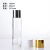 Botellas transparentes esmeriladas para productos de cuidado de la piel, botellas puras para loción, botellas transparentes para tónico, botellas de empaque para reempaque de cuidado de la piel, directo del fabricante