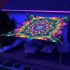 Tenda de sol fluorescente com padrão floral popular da TEMU, toldo de sol para exterior, tecido de proteção solar, cortina de sol transfronteiriça