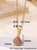 Pendente Criativo Cravejado com Micro Diamantes de Venda Quente Transfronteiriça, Colar de Aço Inoxidável de Luxo Leve e Elegante com Concha, Não Desbota, Atacado