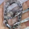 S999 Plata de Ley 990 Pulsera de Plata Esterlina Retro Pulsera Mantra de Seis Caracteres Pulsera de Moda Accesorios DIY Tejido