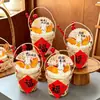 Festival de Mediados de Otoño 2026 Cesta de Bambú Portátil Decoración para Cupcakes Taza Bobo Decoración de Pastel de Luna Miffy Conejo Adorno Pegatina Decorativa con Carácter Fu