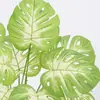 Hojas de Monstera artificiales, follaje falso para tapicería suave, flores artificiales, plantas en maceta para paisajismo, decoración del hogar estilo nórdico y arreglos decorativos