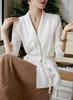 Camisa de traje de satén de moda francesa para mujer, primavera y otoño, nueva y elegante, combinable con todo, camisa holgada de manga larga con cordones.