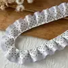 Acessórios de Renda Plissada com Bolinhas Pretas e Rosas de Camada Dupla Material DIY Feito à Mão Tábua de Pintura Fita Acessórios de Cabelo Material para Caderno Decorativo