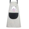 Avental de Publicidade de Urso Fofo Estilo Coreano à Prova de Óleo para Adultos, Anti-incrustante, Desenho Animado, Sem Mangas, Impermeável na Cintura, Moda