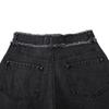 Pantalones cortos de mezclilla negros de tiro alto con diseño de estilo japonés y corte en A, hot pants para estudiantes de verano