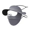 Sombrero de Copa Vacío de Verano Protector Solar Máscara de Protección para Nariz y Cuello Protección Ocular para Mujer Visera Larga Integrada con Chal