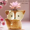 2025 Nuevo Maceta de Cerámica con Flor Suculenta de Dibujos Animados Animal Lindo Maceta para Suculentas de Interior Decoración de Escritorio Maceta Pequeña Ins