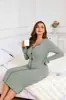 Ropa de estar para mujer de talla grande europea y americana transfronteriza Amazon Temu Xiyin Sitio Independiente Camisón de Canalé Otoño e Invierno Estilo Nuevo