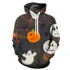 AliExpress Comercio Exterior Nuevo Sudadera con Capucha y Bolsillo Estampado Digital 3D de Calabaza de Halloween Suéter Pulóver