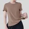 Ropa de Yoga para Mujer en Verano Delgada Principiante Deportiva de Malla Manga Corta Ropa de Fitness Casual Running Entrenamiento Camiseta de Secado Rápido