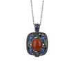 Um Pingente de Caixa de Sachê Completo de Prata Esterlina S925 Prata Esterlina Estilo Palácio Cloisonne South Red Lotus