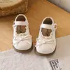 Zapatos Mary Jane de Cuero para Niña con Lazo de Encaje Zapatos de Princesa Estilo Primavera y Otoño Zapatos Antideslizantes para Caminar para Niños Pequeños Zapatos de Una Sola Hebilla para Niña Verano