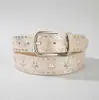 Cinturón de Mujer con Remaches de Estrella Retro Desgastados Estilo Americano Y2K con Cuentas Punk de Cuero Accesorios de Metal Pesado de Nicho