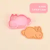 Serie de Conejos Cortador de Galletas 3D Realista DIY Diseño de Presión Tridimensional Molde para Galletas Fondant Material de Grado Alimenticio