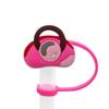 Nuevo gorro de paja rosa de corazón, funda de paja, tapón de polvo de silicona, clip decorativo para pajita de fiesta, lindo dibujo animado, transfronterizo