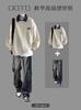 24 Nova Primavera e Outono Terno Completo de Obras Conjunto de Roupas Masculinas com High Street Jeans Marca de Moda Manga Comprida Casual