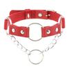 Oye Nuevo Moderno Hueco Cuero PU Anillo Colgante Collar Cadena Punk Anillo O Correa de Cuello Cadena de Cuello Candado