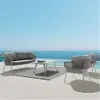Silla de ratán moderna minimalista para patio exterior, proyecto de balcón, silla de ratán impermeable y resistente al sol, sofá de respaldo exterior