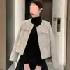 Chaqueta Estilo Tweed para Mujer Primavera y Otoño Nuevo Top Diseño Retro de Gama Alta Verde Aspecto Adelgazante Chaqueta Corta para Dama