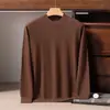 Capa base de punto fino de 18 puntadas 100% Cachemira Pura para hombre, cuello medio alto, suéter suave cómodo y versátil