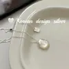 Design Elegante Estilo Coreano Estilo Ins Prata Esterlina S925 Simples Oval Pérola Branca Colar Nicho de Alto Padrão Corrente para Clavícula