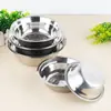 Tigela espessa de aço inoxidável, versátil para uso em refeitórios, como tigela de sopa, para uso doméstico, para servir pratos, para macarrão instantâneo, para arroz, para sopa, para assar e para bater ovos.