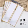 Marcadores de Libro Creativos Hechos a Mano DIY de Doble Cara en Blanco Engrosados de Papel de Arroz para Caligrafía en Letra Pequeña Regular con Pincel