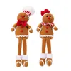 Mingguan Artigos de Decoração de Natal Tecido Homem de Gengibre Boneca Sentada de Pernas Longas Decoração de Mesa para Festa de Feriado