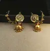 Set de Pendientes Exagerados Estilo Indio con Pedrería Perla Cascabel Flecos para Mujer Pendientes Coloridos Hechos a Mano Estilo Étnico Tradicional