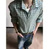 Camisa de Manga Longa Xadrez para Homens, Camisa Fina Solta de Verão, Jaqueta Casual para Casais, Camisa Xadrez para Homens