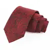 Gravata Masculina Bordado Jacquard Gravata Vermelha Gravata Masculina de Alta Qualidade Amarrada à Mão Traje Formal Fabricante Personalizado Estoque Pronto Atacado