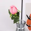 Nuevo Estilo Flor de Rosa Flor de Plástico Arreglo Floral Decoración para Sala de Estar, Ramo de Flores Artificiales Tallo Único
