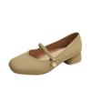 Novos Sapatos Mary Jane Estilo 2023 para Mulheres com Design de Uma Tira, Bico Quadrado Fashion, Salto Médio, Salto Bloco, Sola Grossa Respirável Confortável