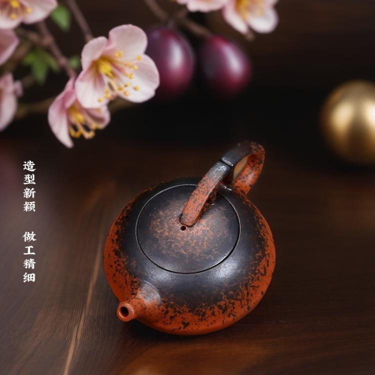 柴烧泼墨茶壶
