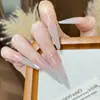 Uñas Portátiles Hechas a Mano de Mariposa 10 Piezas Lujo Accesible de Gama Alta Cat-Eye Manicura Larga Terminada Fototerapia Blanqueamiento Uñas Postizas