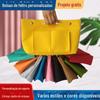 Bolsa de cosméticos de feltro feminina, bolsa de feltro portátil para armazenamento de cosméticos, bolsa de feltro para lavagem, logotipo multicolorido para impressão