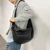 Comercio Exterior Estilo Coreano Textura de Croissant Diseño de Nicho Grande Bolso de Hombro de Cuero Suave Moda Retro Bolso Cruzado de Moda para Hombre
