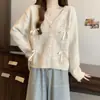 Cardigã de Tricô com Laço Estilo Chanel Transfronteiriço para Mulheres, Novo Outono 2026 Estilo Preguiçoso Suéter Doce Peça de Roupa Externa para Mulheres