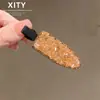 Estilo de luxo leve clipe de cabelo requintado com strass incrustado sensação de alta qualidade franja mechas laterais clipe de cabelo moda celebridade da internet clipe de cabelo sem marcas acessórios de cabelo