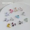 Joyería de azúcar para uñas diamante blanco fondo puntiagudo joyería de diamante larga recta cristal azúcar diamante transparente cuadrado mini 6*8mm rojo