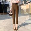 Calças de Alfaiataria Simples de Novo Estilo Femininas Cropped Verão Fino Senso de Alta Qualidade Calças Femininas Luxo Leve Cintura Alta Emagrecimento Calças Casuais